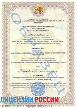 Образец разрешение Верхний Уфалей Сертификат ISO 50001